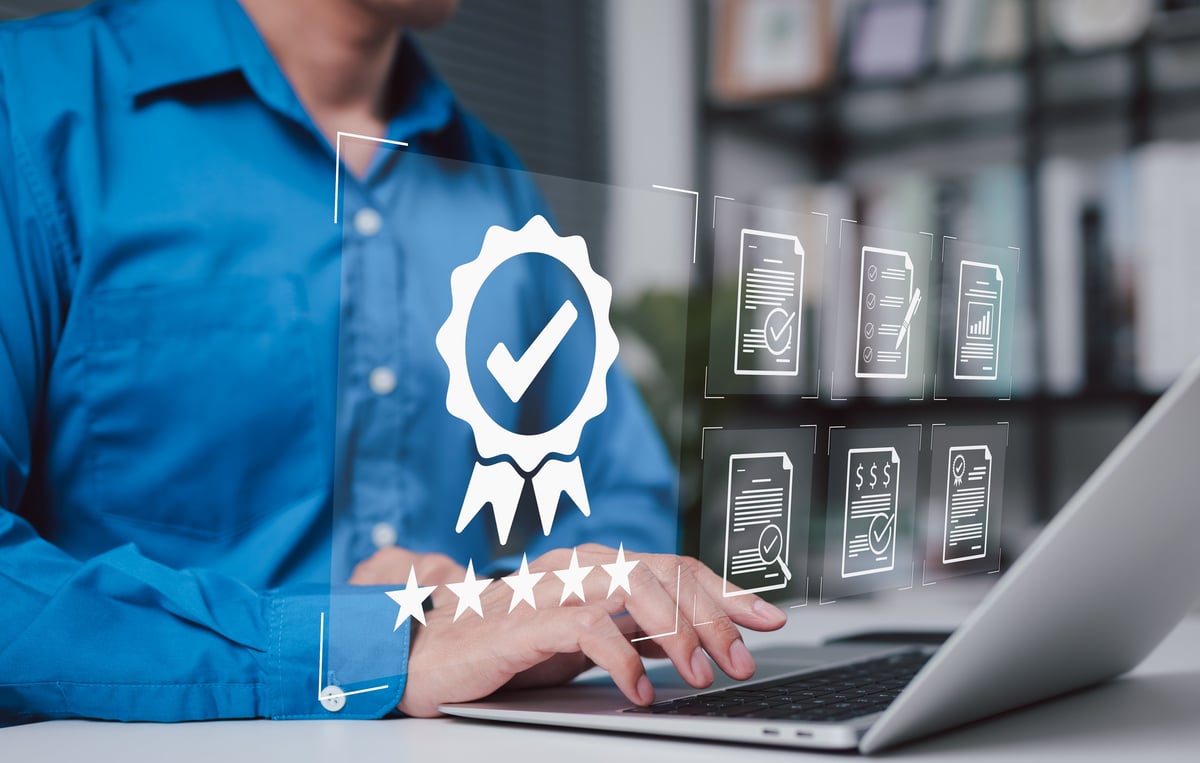 Quality assurance and certification compliance concept